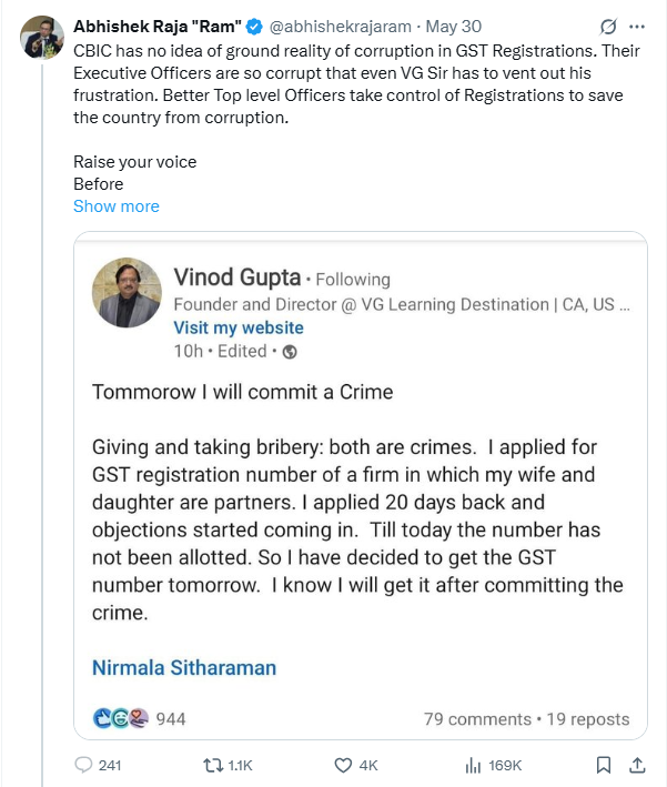 Delhi| Transparency in GST Registration: CBIC Sets the Record Straight on Allegations of Corruption Transparency in GST Registration: CBIC Sets the Record Straight on Allegations of Corruption