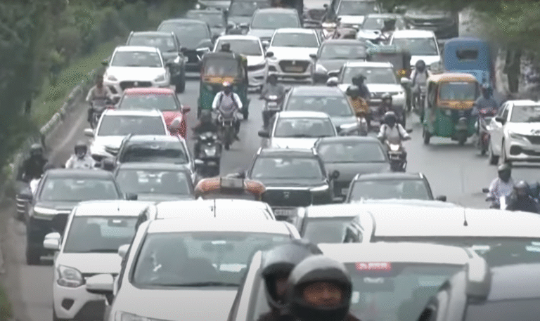 File photograph of traffic on a Delhi road
