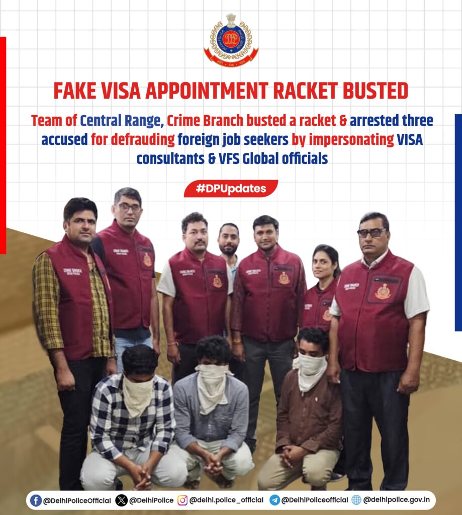 Delhi Crime Branch Busts Fake Visa Appointment Racket Posing as VFS Global, Three Arrested