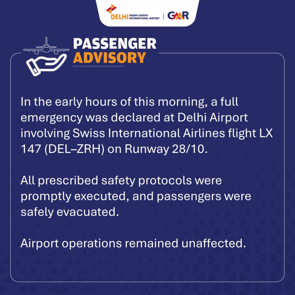 Engine Fire Scare at Delhi Airport: Swiss Flight Aborts Takeoff, Six Passengers Injured