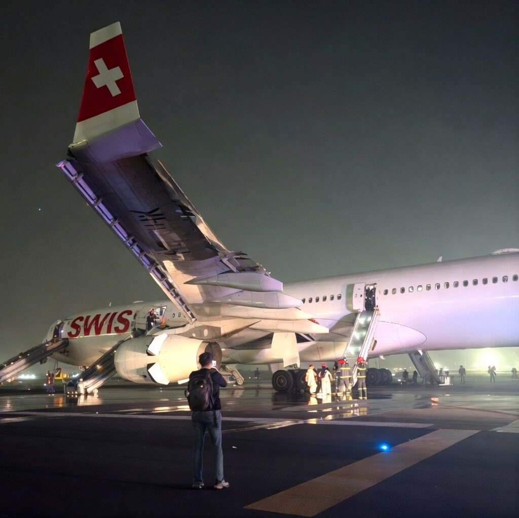 Engine Fire Scare at Delhi Airport: Swiss Flight Aborts Takeoff, Six Passengers Injured