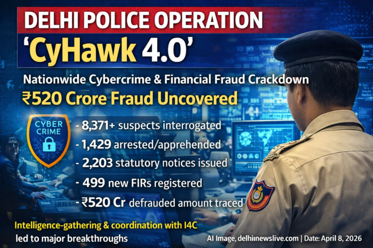 Delhi Police Launches ‘CyHawk 4.0’: Nationwide Crackdown on Cybercrime, ₹520 Crore Fraud Unearthed