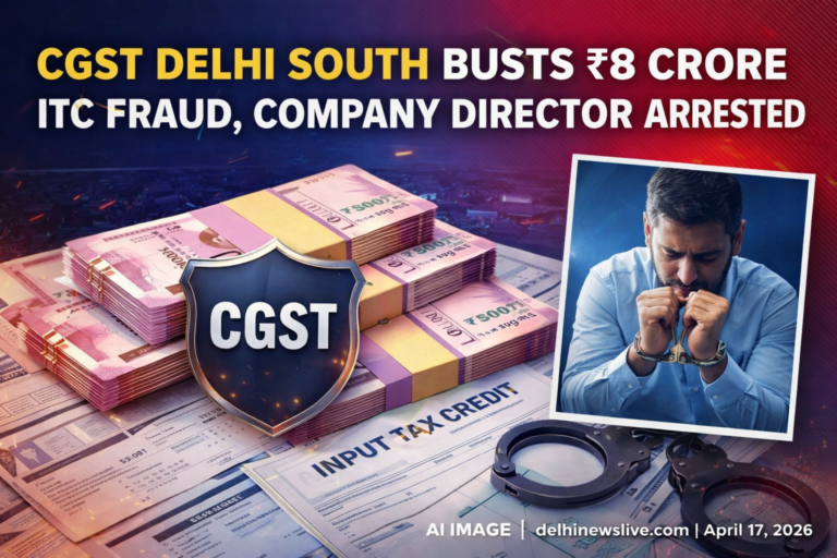 CGST Delhi South Busts ₹8 Crore ITC Fraud, Company Director Arrested