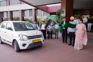 Delhi CM Rekha Gupta Flags Off Uber Airport Share Service From Secretariat