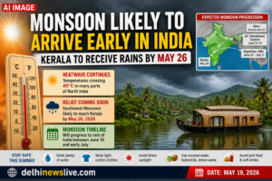 Monsoon Likely to Arrive Early in India as Heatwave Intensifies Across North; IMD Predicts Kerala Entry by May 26