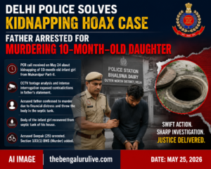Delhi Father Arrested for Murdering 10-Month-Old Daughter, Dumping Body in Septic Tank After Fake Kidnapping Story