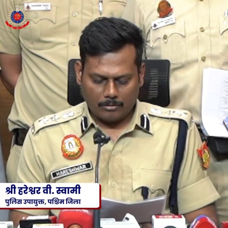 West district police officer briefing reporters on Operation Chakra-2 in Delhi