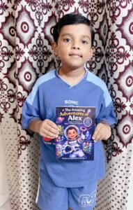 Seven-year-old Delhi-NCR student Dakshith Chatterjee recognised as youngest science-fiction author Seven-year-old author Dakshith Chatterjee holding his science-fiction book