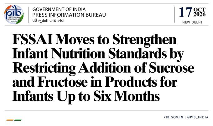 PIB graphic on proposed FSSAI restrictions on sucrose and fructose in infant foods