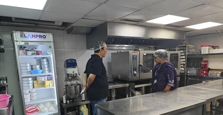 Bakery staff working in a kitchen