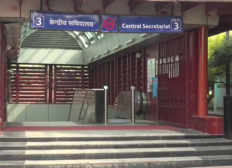 Delhi Metro Entry and Exit Closed at Six Stations Till 4 PM on October 12; Interchange Open Delhi Metro Central Secretariat station Gate 3 entrance