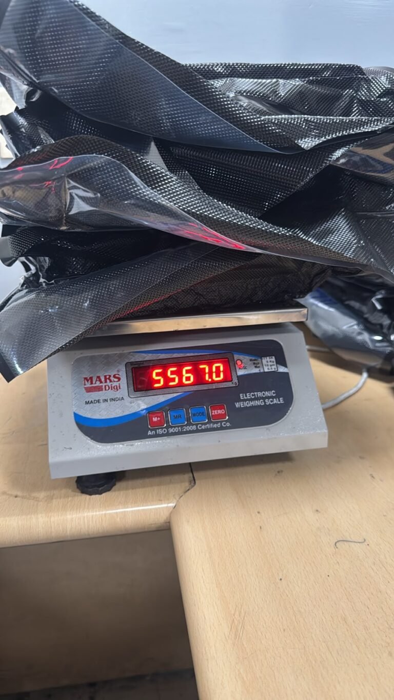 IGI Customs seize 26.67 kg suspected hydroponic weed from Bangkok passengers Bagged suspected hydroponic weed on a weighing scale in Customs photo