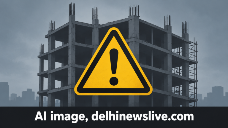 Harsh Vihar Building Collapse: Rekha Gupta Orders Action and Aid for Bereaved Family AI-generated representational illustration for a building-collapse report, not the actual Harsh Vihar scene.