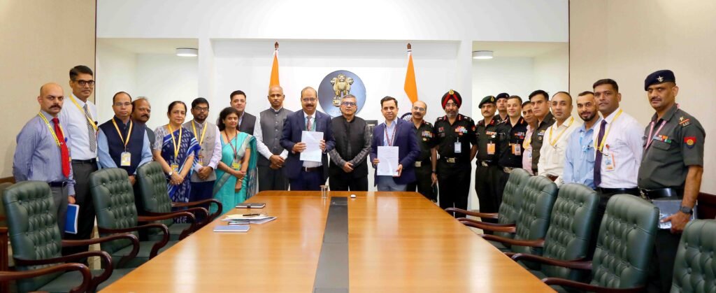 Defence Ministry and BEL officials at the radar contract signing in New Delhi