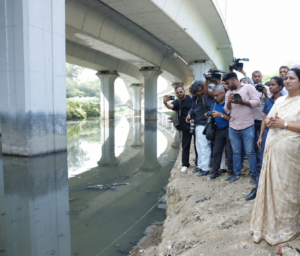 ₹263.45-Crore Kirari Drain Approved, December 2027 Completion Target Set File photo: Rekha Gupta and officials inspect Delhi drains in March 2025; right edge cropped