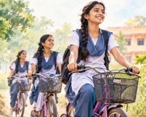 Vidya Vahini: Nearly 18,000 Delhi Schoolgirls Receive Bicycles, Says Government Illustrative schoolgirls riding bicycles in the Delhi government Vidya Vahini video